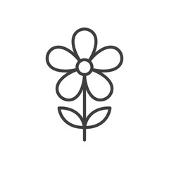 Fototapeta premium Simple floral line art icon.