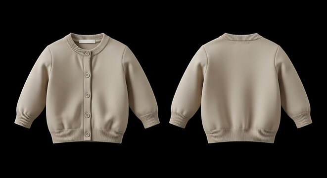 mockup of a beige color baby cardigan