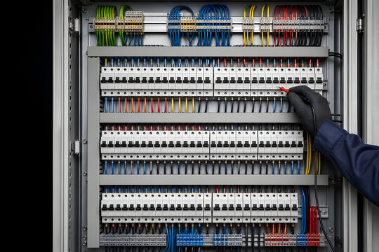 Electrician Technician Working with Electrical Systems Maintenance