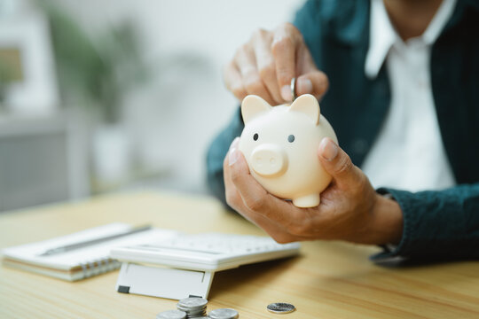 saving money savings with goal planning; a personal savings scene. saving guides buyer choices, money frames the scene, and savings adds useful meaning. Clear visual context supports stock buyers.