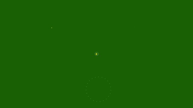 Circle firework blast with shiny retro star lines and golden twinkle pop-up animation, drawn cartoon vector sparkle effect on green screen for VFX, reels, and motion graphic overlays 4k video