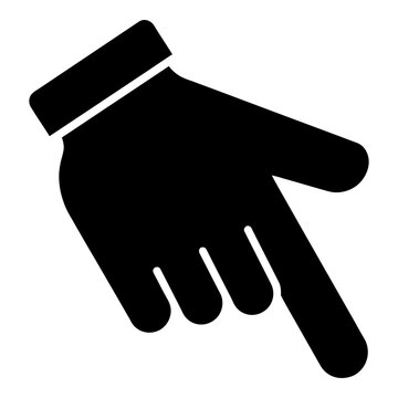 Black glove pointing finger icon symbol