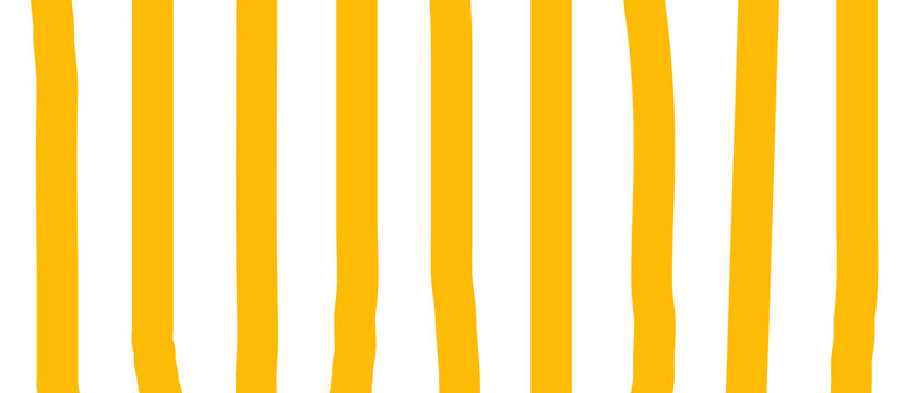 Yellow doodle stripes pattern banner. Summer time vector illustration.