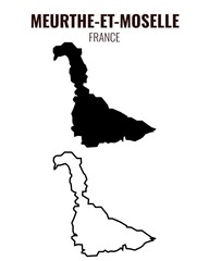 Meurthe-et-Moselle map vector illustration set, French department silhouette and outline map © Clment