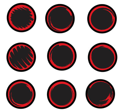  black red button set