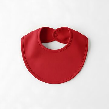 mockup of a red color baby bib