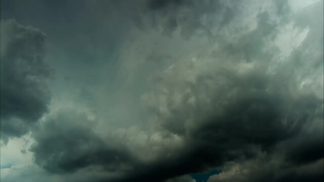 Time-lapse of Dark Storm Clouds Building in the Sky, Ominous and Dramatic Weather Formation