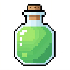 Fototapeta premium Pixel Art Magic Potion Bottle Green Poison Flask