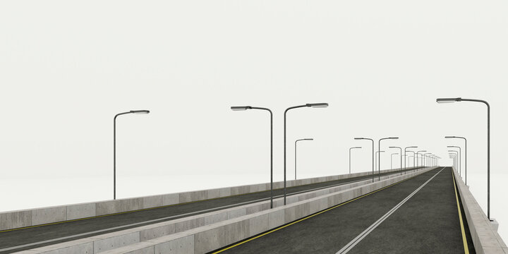 concrete bridge 3d model perspective views