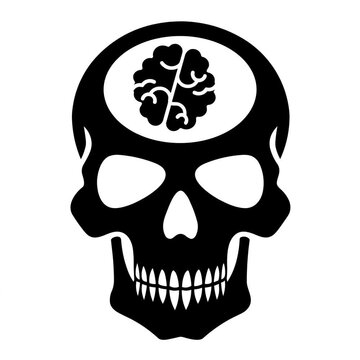 Skull with Moving Brain Gear Animation Icon