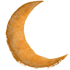 Cute Crescent Moon Hand Drawn Illustration © Mike
