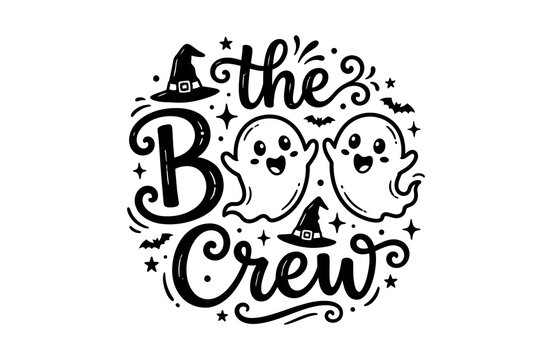 Celebrating the spooky season with adorable ghosts and a charming halloween crew