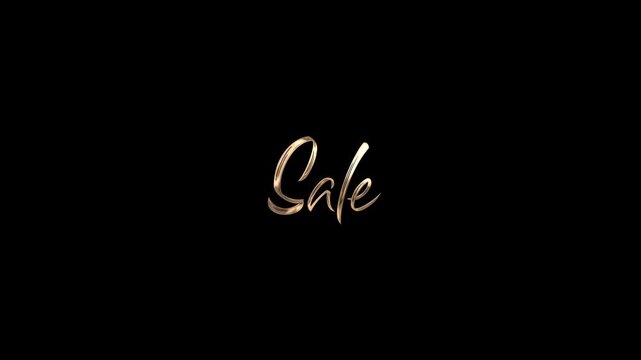Elegant gold cursive sale typography on black background for luxury retail promotions