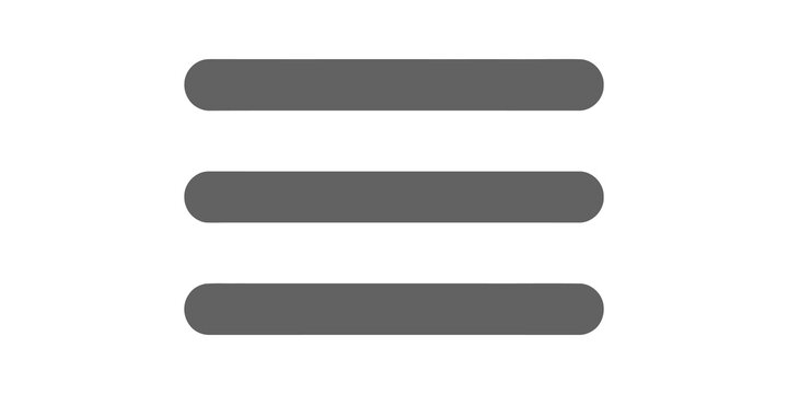 Horizontal hamburger menu lines icon for mobile navigation interface UI.