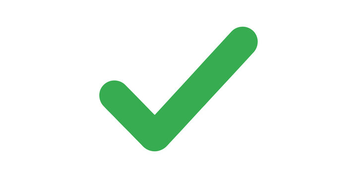 Check mark symbol for positive confirmation and task completion feedback.