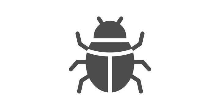 Gray beetle bug icon design for software debugging or nature concept.