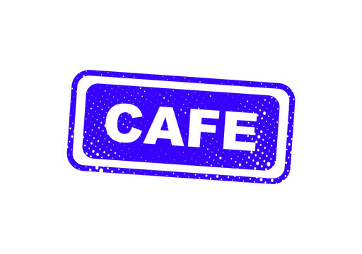 Vintage-style blue cafe stamp or badge icon illustration