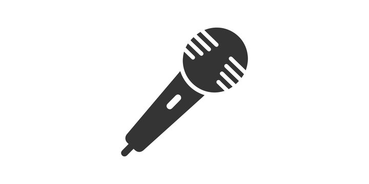 Simple black handheld microphone icon for vocal performance singing.