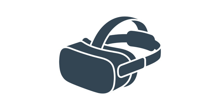 Virtual reality headset dark gray icon for digital gaming experiences.