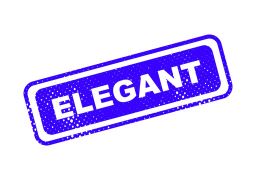 Elegant blue rectangular stamp with text illustration
