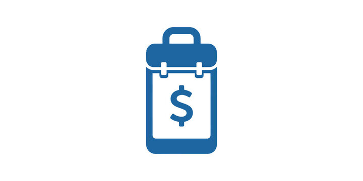 Clipboard with dollar sign icon blue style for finance money tracking.