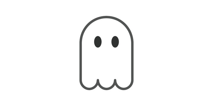 Ghost outline with two dots for eyes, simple and cute, for Halloween.