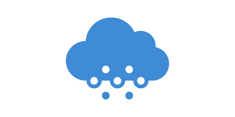 Fototapeta premium Cloud with hail blue weather forecast icon on transparent background.