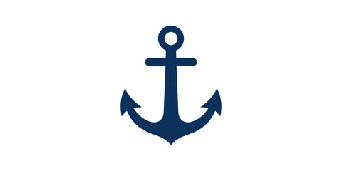 Nautical anchor dark blue icon isolated for maritime and sea design. ©  图像