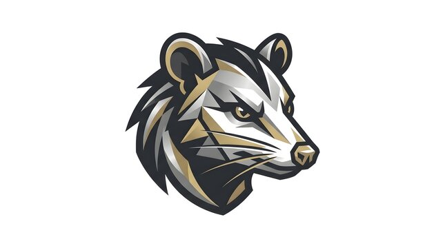 Aggressive Opossum Head Logo Mascot Sport Design