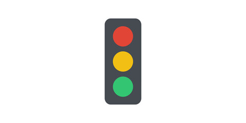 Fototapeta premium Traffic light signal device flat icon for road safety transportation sign.
