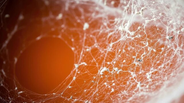 Closeup of intricate spider web