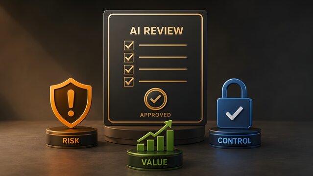 Comprehensive AI system review process for managing risks, ensuring control, and maximizing business value through strategic approval.