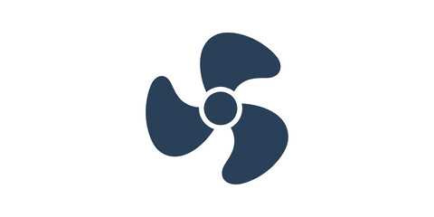 Fan blade icon dark blue color minimalist design for ventilation system. ©  图像
