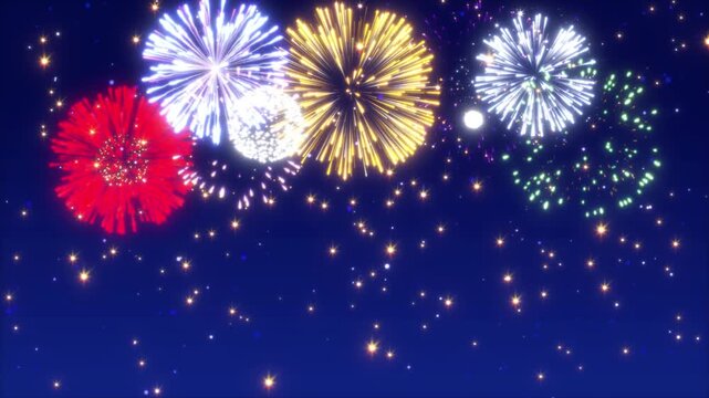 Carnival colourful fireworks show on sky video