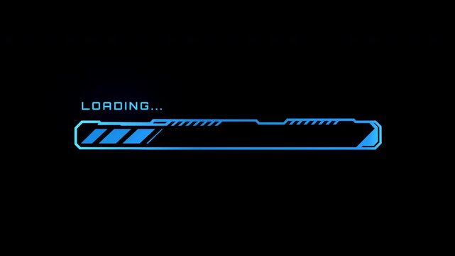 Cyberpunk Loading Bar Animation with Glitch Effect Futuristic Sci-Fi UI Element