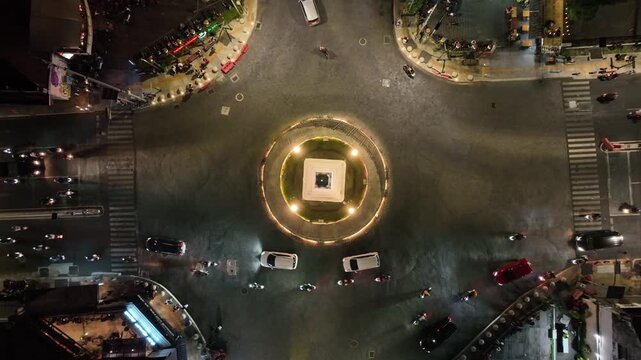 Tugu Jogja Aerial Night View