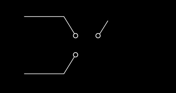 Abstract white geometric frame design hud interface border animation video lines black background