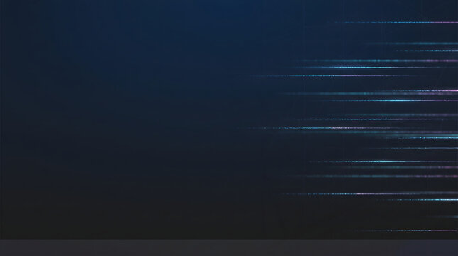 Abstract high speed data transmission technology background with glowing blue light streaks on dark blue gradient texture for network concept.