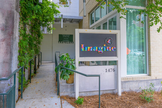 New Orleans, LA, USA - August 15, 2026: Entrance to Imagine Recovery, a Drug Addiction Recovery Center, on Magazine Street in the Garden District