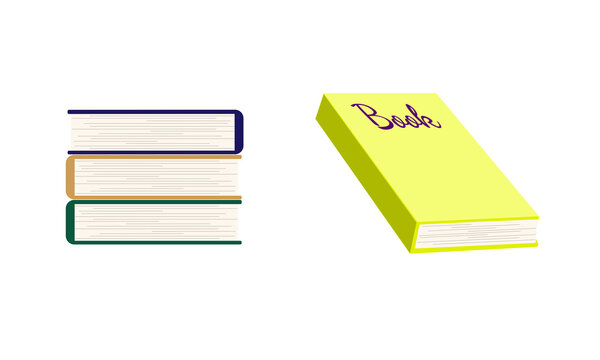 vector illustration of stacked books and books from a top view. vector elements for literacy, reading, and education day