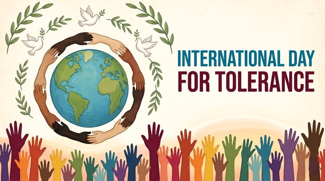 World Unity and Cultural Diversity Vector Illustration for International Day for Tolerance