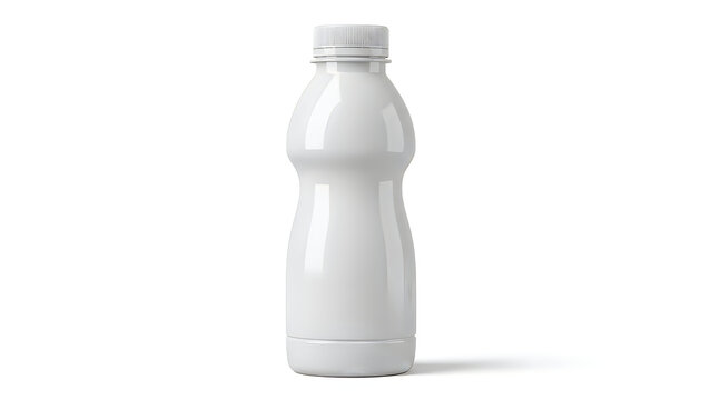 Empty plastic milk bottle with screw cap