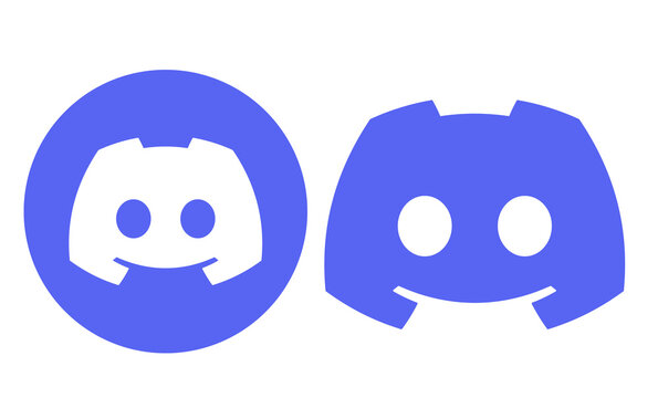 Discord logo displayed in two icon variations for community chat and editorial media.