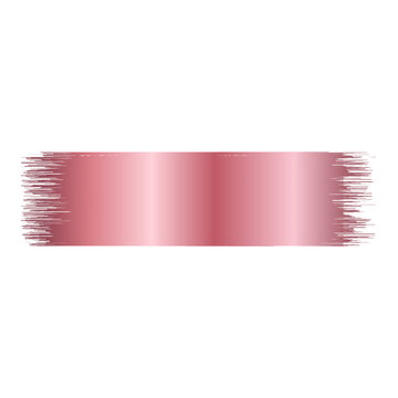 Textured pink brush stroke banner with metallic sheen on transparent background for design.
