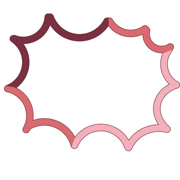 Red Jagged Burst Speech Bubble Frame - Hand Drawn Emphasis Balloon, Transparent Background
