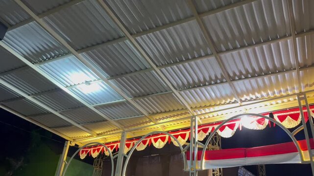 Indonesian independence day decoration under lightweight steel roof