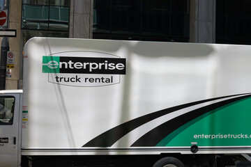 Fototapeta premium side of an Enterprise Truck Rental on a street in downtown Toronto