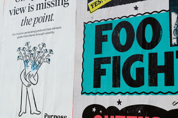 Fototapeta premium street posters in Toronto (Purpose Investments and concert promotion, Foo Fighters)