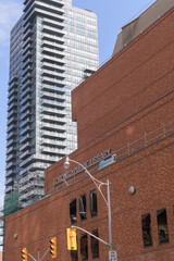 Fototapeta premium Toronto Public Library - Toronto Reference Library, 789 Yonge St (designed by Raymond Moriyama Architects); opened in 1977 (includes view ofThe Milan Condominiums, 825 Church St)
