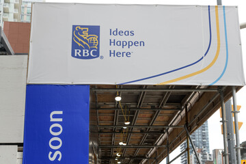 Fototapeta premium signage outside a future branch of RBC at Orchard View Blvd and Yonge St, Toronto (soon - ideas happen here)
